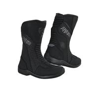RAXID New Perth Motorcycle Leather Touring Boots For Mens And Womens Long Cut Black Waterproof Motorcycle Shoes CE Approved (Black, UK Footwear Size System, Adult, Men, Numeric, Medium, 7)