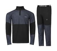 RAXID Tepid Inner Suit Trouser Shirt Chill Stopper Base Layer Top and Bottom Thermal Motorbike,Running Underwear Garments (Full Set, L) Black