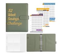 Raxove 52 Week Money Saving Challenge Folder,52 Week Savings Challenge Folder - Envelopes Challenge Folder | Portable Binder 5, Budget Planner, Money Organizer,