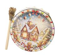 Raxove Adult Shamaman Drums,Shamaman Drums Siberia-Christmas Gingerbread Man Sleamic Drums,Retro Look Spiritual Music Drums for Music Lover and Experienced Musician
