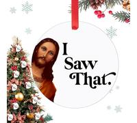 Raxove Christmas Jesus Tree Ornament, Jesus Decoration Ornaments, Jesus Ornament, Hangings Decorations I Saw That Jesus Christ Hangings Pendants, Jesus Christ Ceramic Ornaments, Christmas Decorations