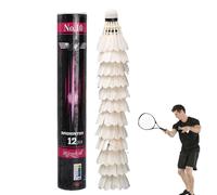 Raxove Feather Badminton Shuttlecocks Feather Badminton Shuttlecocks | Outdoor Badminton Balls | Natural Feather Badminton Shuttlecocks for Indoor and Outdoor Use, Red Head Badminton Ball
