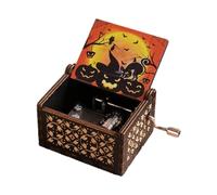 Raxove Halloween Hand Music Box - Engraved Hand Crank Music Box Gift | Clear Classic Halloween Engraved Music Box Gift Elegant for Christmas Birthday Halloween