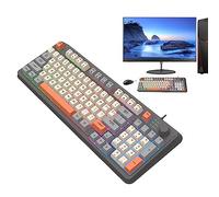 Raxove Illuminated Mechanical Gaming Keyboard | Tricolor PC Keyboard Backlit Mechanical Keyboard - K82 Bright Tricolor Wired Keyboard Backlit Computer Keyboard