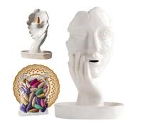 Raxove Incense Burner Face, Incense Holder Face - Ceramic Incense Holder Ornament, Woman Face in Hand Statue Waterfall Reflux Incense Holder Decoration for Sticks Cones