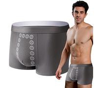 Raxove Silk Boxers Panties - Men's Briefs With Magnetic Energy Field | Ice Silk Boxers Brief Fitness Sport Boxers Briefs Fast Drying Dark Gray
