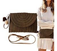 Raxove Straw Beach Bag | Women Rattan Beach Bag,Summer Straw Beach Bag with Weaving Process for Wallets Cosmetics Beach Shopping