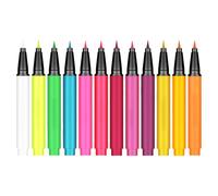 Raxove UV Neon Eye Liner | 12 Colors Glow Matte Liquid Eye Liner Set | Water Resistant Smudge-Proof Long-Lasting Eye Liners Body Face Paint Makeup Pen For Music Festival