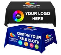 Raxovylz Custom Table Cloth with Business Logo - Ships Next Day, for Tradeshow Events Birthday Wedding Anniversary Tradeshow, 4 Sizes, Custom Table Cloth (Backside Closed 4FT)