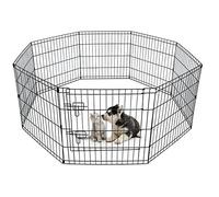 Raxter 8 Panel Pet Puppy Playpen Animal Metal Exercise Fence Run Cage with Gate Heavy Duty Foldable Dog Pen Indoor Outdoor Enclosure Run Kennel for Dogs, Rabbits, Cat & Duck (42 Inch)