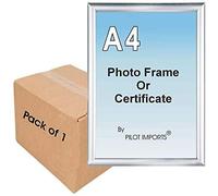 raxter A4 Picture Frame With Mount For Personalised Photos, Certificate, University Graduation Degree (Silver)