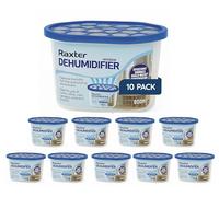 Raxter Dehumidifier 500ml Pack of 10 - Condensation Remover & Moisture Absorber Dehumidifiers for Damp, Mould, and Moisture in Home, Kitchen, Wardrobe & Bedroom - Humidity Control Boxes