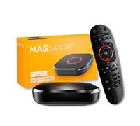 Raxxio MAG544w3 Linux 4.9 Set-Top Box, Amlogic S905Y4 Chipset, 1 GB DDR4 RAM, 4 GB Flash Memory, 4K HDR Video, Dolby Digital Plus and Dual-Band 2.4G/5G 2T2R ac WiFi, USB 2.0 with HDMI Cable and Remote