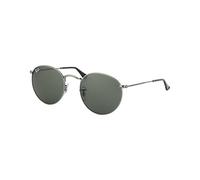 Round Metal Sunglasses In Matte Gunmetal / Crystal Green