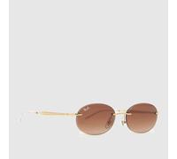 Ray-Ban 3767 Oval Sunglasses in Brown & Gold, Size: 54mm UK 54mm