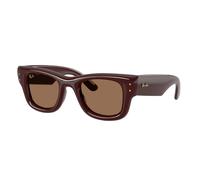 Ray-Ban Sunglasses Unisex Wayfarer Puffer - Dark Brown Frame Brown Lenses 47-23
