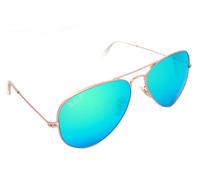 Ray-Ban AVIATOR FLASH POLARIZED Sunglasses RB3025 112/P9 58mm MATTE GOLD GREEN