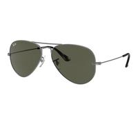 Ray-Ban Aviator Green Lens Grey Sunglasses