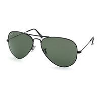 Ray-Ban Aviator Large Metal Men's Sunglasses, 002/37-Black/Grey Mirror, 58 mm
