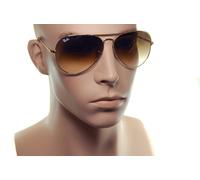 Ray-Ban AVIATOR METAL II RB3689 9147/51 62mm XL Sunglasses GOLD BROWN GRADIENT