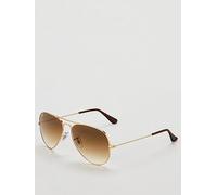 Ray-Ban Aviator Sunglasses, Gold/Brown, Women Gold/Brown