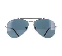 Ray-Ban Aviator Unisex Polished Silver Blue RB3625 New Metal - One Size