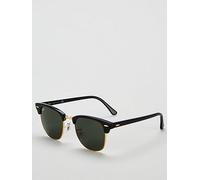 Ray-Ban Clubmaster 0RB3016 Sunglasses, Black/Green, Men Black/Green