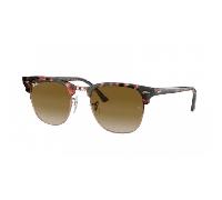 Ray-Ban Sunglasses Unisex Clubmaster Fleck - Tortoise Frame Brown Lenses 49-21