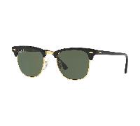 Ray - Ban RB3016 CLUBMASTER 901/58 Unisex Sunglasses Acetate Black Green G15 Squared Polarized