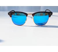 Ray-Ban Clubmaster Sunglasses Blue Mirror 3016 1145/17 Mat Havana - Top Quality