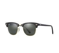 RAY-BAN Clubmaster Sunglasses RB3016 W0365 Black and Gold /Green G-15 49-21-140