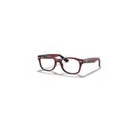 Ray-Ban Eyeglasses Children Rb1528 Optics Kids - Striped Red Frame Clear Lenses Polarized 48-16