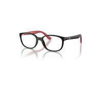 Ray-Ban Eyeglasses Children Rb1632 Optics Kids Bio-based - Black On Red Frame Clear Lenses 48-16