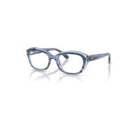 Ray-Ban Eyeglasses Children Rb1636 Optics Kids - Striped Blue On Transparent Blue Frame Clear Lenses Polarized 46-17
