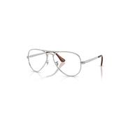 Ray-Ban Eyeglasses Unisex Aviator Max Optics - Silver Frame Clear Lenses Polarized 58-16