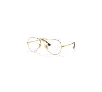 Ray-Ban Eyeglasses Unisex Aviator Optics - Arista Gold Frame Clear Lenses 55-14