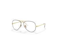 Ray-Ban Eyeglasses Unisex Aviator Optics - Gold Frame Clear Lenses Polarized 58-14