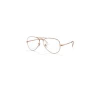 Ray-Ban Eyeglasses Unisex Aviator Optics - Shiny Rose Gold Frame Clear Lenses 55-14
