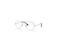 Ray-Ban Eyeglasses Unisex Aviator Optics - Silver Frame Clear Lenses 55-14