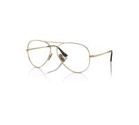 Ray-Ban Eyeglasses Unisex Aviator Titanium Optics - Light Brown Frame Clear Lenses Polarized 58-14