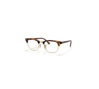 Ray-Ban Eyeglasses Unisex Clubmaster Optics - Red Havana Frame Clear Lenses 53-21