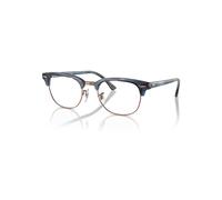 Ray-Ban Eyeglasses Unisex Clubmaster Optics - Striped Blue Frame Clear Lenses Polarized 51-21