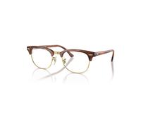 Ray-Ban Eyeglasses Unisex Clubmaster Optics - Striped Brown Frame Clear Lenses Polarized 51-21