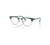Ray-Ban Eyeglasses Unisex Clubmaster Optics - Striped Green Frame Clear Lenses Polarized 53-21
