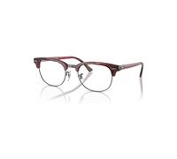 Ray-Ban Eyeglasses Unisex Clubmaster Optics - Striped Red Frame Clear Lenses Polarized 51-21