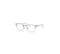 Ray-Ban Eyeglasses Unisex Clubmaster Optics - White Transparent Frame Clear Lenses 53-21