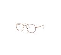 Ray-Ban Eyeglasses Unisex Hexagonal Optics - Shiny Rose Gold Frame Clear Lenses 48-21