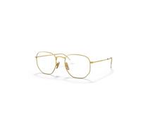 Ray-Ban Eyeglasses Unisex Hexagonal Titanium Optics - Gold Frame Clear Lenses Polarized 51-21