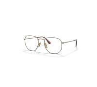 Ray-Ban Eyeglasses Unisex Hexagonal Titanium Optics - Gold Frame Clear Lenses Polarized 51-21