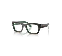 Ray-Ban Eyeglasses Unisex Joseph Optics - Striped Green On Green Frame Clear Lenses Polarized 55-20